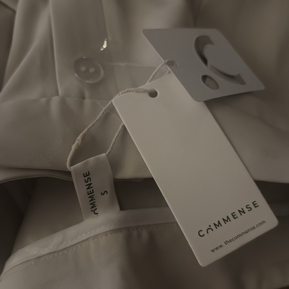 NWT Commense Palazzo Tied Wide Leg Dress Pants Size Small Tan Tie Detail - Picture 6 of 6